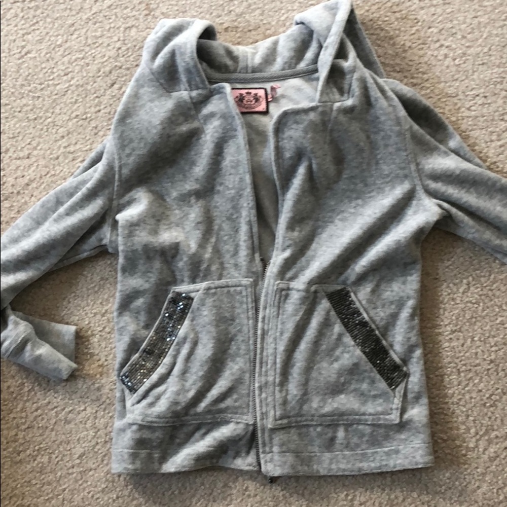 Juicy Couture velvet tracksuit in silver gray